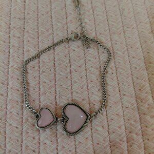 Wrangler Heart Charms Link Bracelet Adjustable Chain